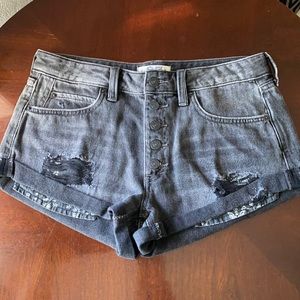 Free People NWT Black Distressed Jean Short Size27